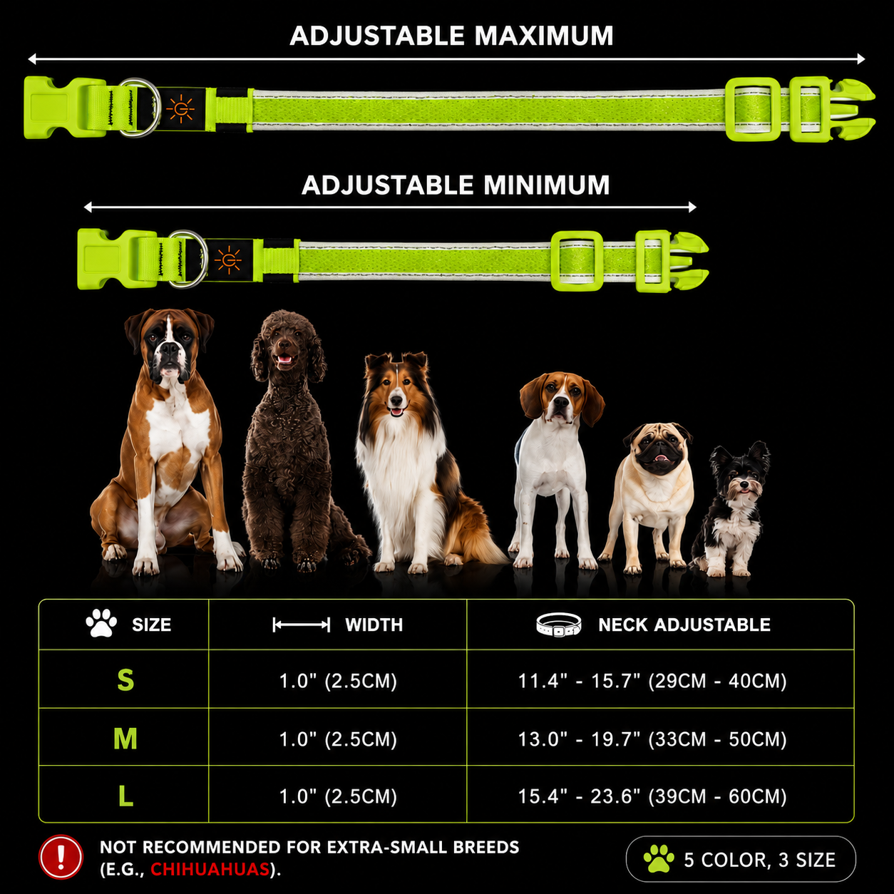 DogPlanet™ Glow Collar (USB rechargable)